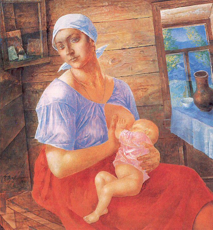 Petrov-Vodkin, Kozma Mother Sweden oil painting art
